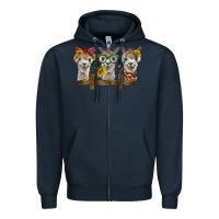 Navy 3 alpacas Zipper Hoodie - BarkalooDesign