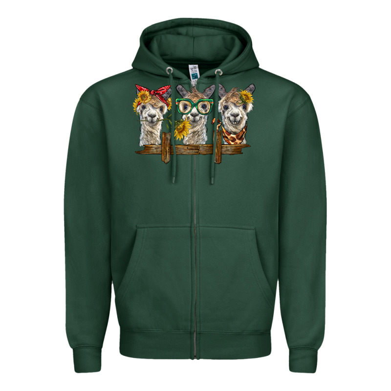 3 Alpacas Zipper Hoodie by BarkalooDesign | Teevron