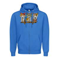 True Royal 3 alpacas Zipper Hoodie - BarkalooDesign