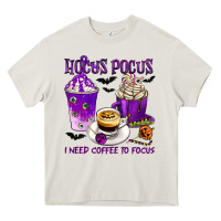 Cream Hocus Pocus I Need Coffee to Focus Heavy Core Tee - texasbilliewilder