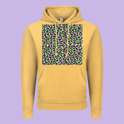 Mardi Gras Leopard  Seamless Pattern Vintage Hoodie Designed By Fadigitalartstudio