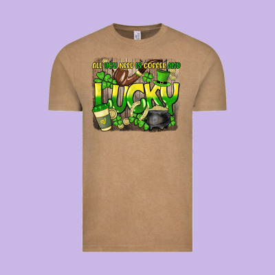 All You Need Is Coffee And Lucky St. Patrick's Vintage Tee Designed By Howdyjamesfarm