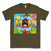 Army Green Messy bun Autism mom 20oz skinny tumbler Classic Tee - TumblerDesignByShophia