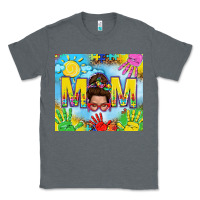 Charcoal Heather Messy bun Autism mom 20oz skinny tumbler Classic Tee - TumblerDesignByShophia