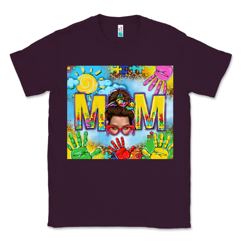 Messy Bun Autism Mom 20oz Skinny Tumbler Classic Tee by TumblerDesignByShophia | Teevron