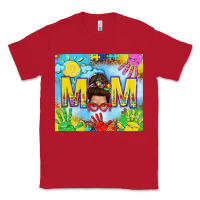 Red Messy bun Autism mom 20oz skinny tumbler Classic Tee - TumblerDesignByShophia