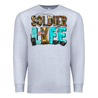 Heather Grey soldier  life Premium Sweatshirt - AdoDesignShop