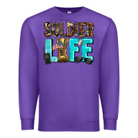 Purple soldier  life Premium Sweatshirt - AdoDesignShop
