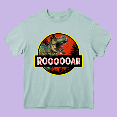 T Rex Roaring Heavy Core Tee Designed By Ranaportraitstore