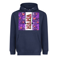 Navy purple leopard pink mama hearts Heavyweight Hoodie - AdoDesignShop