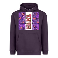 Plum purple leopard pink mama hearts Heavyweight Hoodie - AdoDesignShop