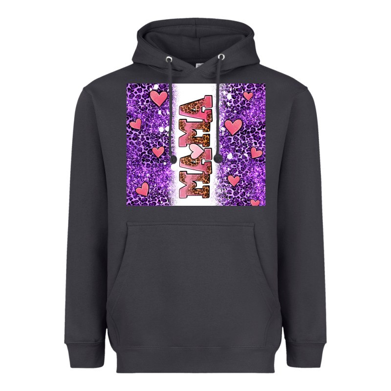 Purple Leopard Pink Mama Hearts Heavyweight Hoodie by AdoDesignShop | Teevron