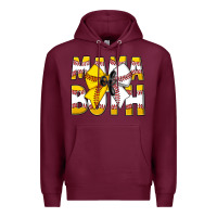 Burgundy Mama Of Both Premium Hoodie - CowhideDigitalArt