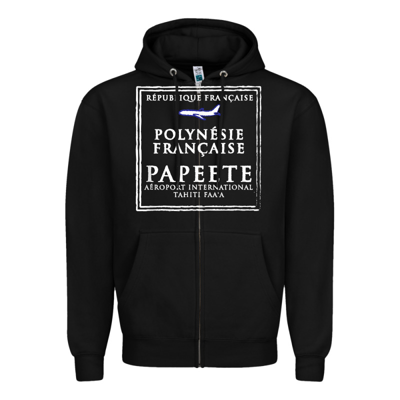 Papeete Tahiti Passport Stamp Vacation Travel T Shirt Zipper Hoodie by maiPhamDesign | Teevron