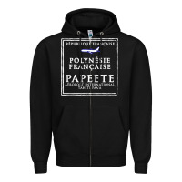 Black papeete tahiti passport stamp vacation travel t shirt Zipper Hoodie - maiPhamDesign