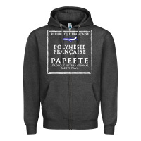 Charcoal Heather papeete tahiti passport stamp vacation travel t shirt Zipper Hoodie - maiPhamDesign