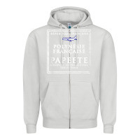 Dove Grey papeete tahiti passport stamp vacation travel t shirt Zipper Hoodie - maiPhamDesign