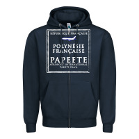 Navy papeete tahiti passport stamp vacation travel t shirt Zipper Hoodie - maiPhamDesign