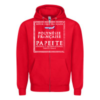 Red papeete tahiti passport stamp vacation travel t shirt Zipper Hoodie - maiPhamDesign