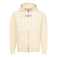 Sandshell papeete tahiti passport stamp vacation travel t shirt Zipper Hoodie - maiPhamDesign