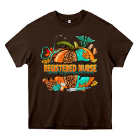 Chocolate Brown registered nurse pumpkin Heavy Core Tee - NancyCooperArtShop