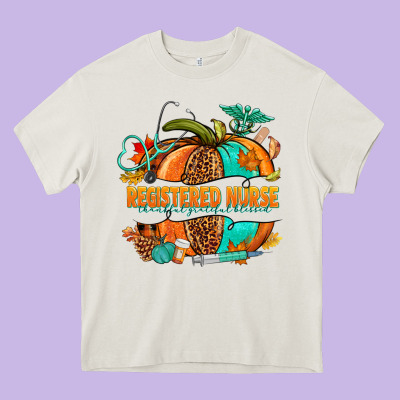 Registered Nurse Pumpkin Heavy Core Tee Designed By Nancycooperartshop