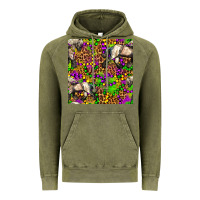 Vintage Olive mardi gras leopard horse seamless pattern Vintage Hoodie - FaDigitalArtStudio