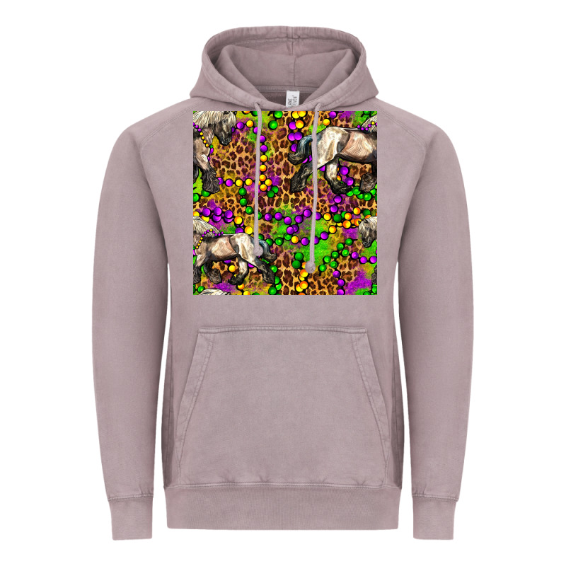 Mardi Gras Leopard Horse Seamless Pattern Vintage Hoodie by FaDigitalArtStudio | Teevron