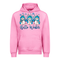 Fuchsia Pink snowman hello winter Urban Hoodie - JahusDesignShop