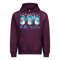 Mauve Wine snowman hello winter Urban Hoodie - JahusDesignShop