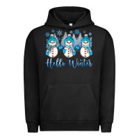 Pigment Black snowman hello winter Urban Hoodie - JahusDesignShop