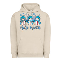 Pigment French Oak snowman hello winter Urban Hoodie - JahusDesignShop