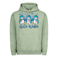 Pigment Oil Green snowman hello winter Urban Hoodie - JahusDesignShop