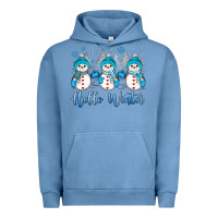 Pigment Pebble Blue snowman hello winter Urban Hoodie - JahusDesignShop