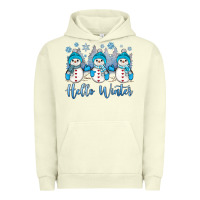 Pigment Pistachio snowman hello winter Urban Hoodie - JahusDesignShop
