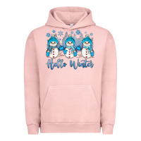 Pigment Salmon snowman hello winter Urban Hoodie - JahusDesignShop