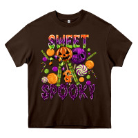Chocolate Brown Sweet and Spooky Heavy Core Tee - texasbilliewilder