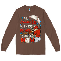 Chestnut My favorite baseball player calls me mom Long Sleeve Tee - FaDigitalArtStudio