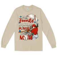 Mushroom My favorite baseball player calls me mom Long Sleeve Tee - FaDigitalArtStudio