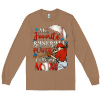 Toasted Coconut My favorite baseball player calls me mom Long Sleeve Tee - FaDigitalArtStudio