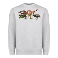 Heather Grey Christmas alligator pelican crawfish Heavyweight Sweatshirt - BarkalooDesign