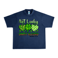 Navy St. Patrick's Not lucky simply blessed Urban Heavy Tee - OliviaCreatesArt
