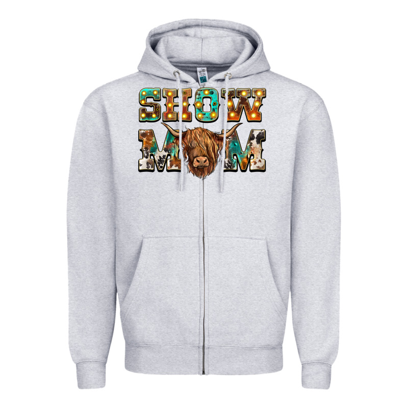 Show Mom Scottish Cattle Zipper Hoodie by BarkalooDesign | Teevron