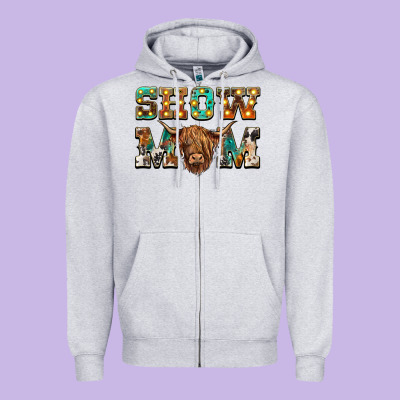 Show Mom Scottish Cattle Zipper Hoodie Designed By Barkaloodesign