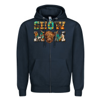 Navy show mom scottish cattle Zipper Hoodie - BarkalooDesign
