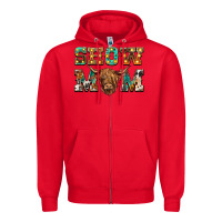Red show mom scottish cattle Zipper Hoodie - BarkalooDesign