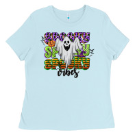 Baby Blue spooky spooky spooky vibes Ladies Tee - CowGirlArtShop