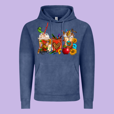 Teacher Coffee Cups Vintage Hoodie Designed By Fadigitalartstudio