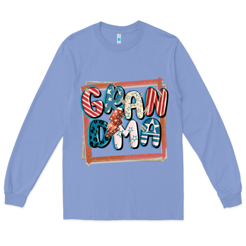 4th Of July Grandma With Lightning Bolt Long Sleeve Tee by FaDigitalArtStudio | Teevron