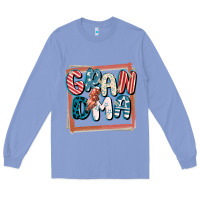 Colony Blue 4th of July grandma with lightning bolt Long Sleeve Tee - FaDigitalArtStudio